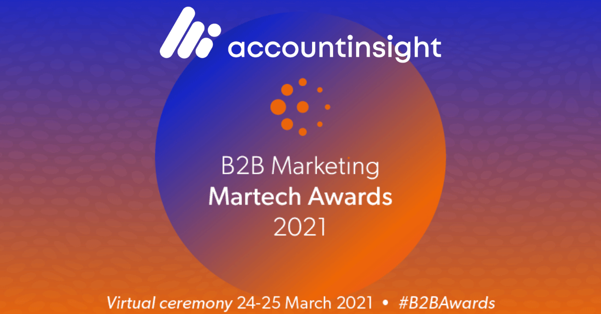 AccountInsight_Blog_ABA_ B2B Marketing 2021 Martech Awards – Accountinsight nominated Emerging Vendor of the Year