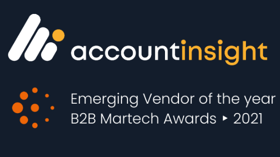 AccountInsight_Blog_ABA_Accountinsight wins the award for ‘Emerging vendor of the year’ in the B2B Martech Awards.